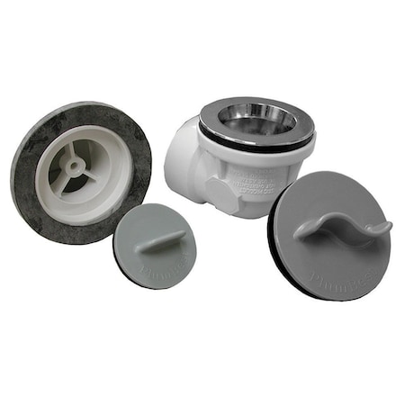 Jones Stephens Chrome Plated One-Hole Rough-In Bath Waste Kit with Lift and Turn Drain and Test Kit, PVC B07070